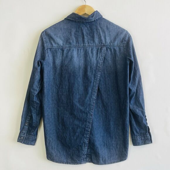 Pilcro & The Letterpress Denim Swiss Dot‎ Button Up Long Sleeve Shirt Womens XS - Picture 6 of 11